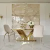 Moderna elegancka perspektywa stołu z białym blatem od Primavera Home.