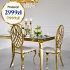 Stół złoty ze szklanym blatem nowoczesny w promocji Elite od Primavera Home