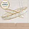 Żyrandol kryształowy złoty 2 okręgi nowoczesny w promocji od Primavera Home