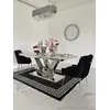 Stół LV COLLECTION Srebrny w widoku z boku. Przykład eleganckiego mebla. Meble na zamówienie od Primavera Home.