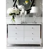 Komoda glamour lakierowana drewniana na stalowych nogach Lorenzo M Silver w pięknym układzie mebli. Meble na zamówienie od PRIMAVERA HOME.