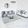 Komoda RTV glamour wysoki połysk biało srebrna Lorenzo L Silver w luksusowej aranżacji. Meble na zamówienie od PRIMAVERA HOME.