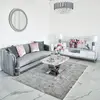 Komoda RTV glamour wysoki połysk biało srebrna Lorenzo L Silver w nowoczesnym wnętrzu. Meble na zamówienie od PRIMAVERA HOME.