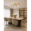 Zbliżenie na detal wykończenia lampy glamour, złotej, sufitowej, designerskiej, ekskluzywnej, cztery punkty świetlne MODERN 4 od Primavera Home.