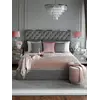 Łóżko SPECTRE SILVER Glamour w rozmiarze 200x200 cm, idealne do dużych sypialni. Meble na zamówienie od Primavera Home.