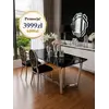 Ekskluzywny stół stalowy KENT rozstawiony z dekoracjami na specjalną okazję. Meble na zamówienie od Primavera Home.