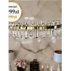 Żyrandol Kryształowy Bulgari Złoty umieszczony pod prestiżowym sufitem. Meble na zamówienie od Primavera Home.