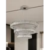 Stylizacja Żyrandola Kryształowego Eclipse L Ring Srebrny w eleganckim wnętrzu od Primavera Home.