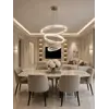 Detal wykończenia Żyrandola Kryształowego Eclipse L Ring Srebrny, prezentujący jego elegancję od Primavera Home.