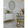 Widok komody glamour LORENZO M na stalowych nogach złota biała w perspektywie, od Primavera Home.