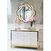 Stylizacja wnętrza z komodą glamour LORENZO M na stalowych nogach złota biała, inspiracja od Primavera Home.