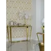 Konsola glamour RALPH z białym konglomeratem złota widziana od dołu. Aranżacja nowoczesnego wnętrza od Primavera Home.