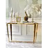 Konsola glamour RALPH z białym konglomeratem złota w widoku 3D. Ekspozycja w salonie od Primavera Home.