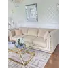 Sofa z funkcją spania w widoku na siedzisko, prezentująca komfort i elegancję. Meble na zamówienie od Primavera Home.