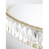 Żyrandol Kryształowy Złoty Ring Nowoczesny CRYSTAL w ziemnych odcieniach wnętrza od Primavera Home.