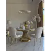 Zbliżenie na kryształowe detale Żyrandola Kryształowego Złotego Ring Nowoczesnego CRYSTAL od Primavera Home.