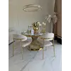 Zbliżenie na krystaliczne elementy Żyrandola Kryształowego Złotego Ringu Nowoczesnego CRYSTAL, perfekcyjna aranżacja nowoczesnego wnętrza od Primavera Home.
