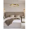 Cały zestaw Żyrandola Kryształowego Ring Złotego 80 cm Diamond w aranżacji. Aranżacja nowoczesnego wnętrza u Primavera Home.