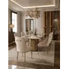 Aranżacja salonu z Designer Italian-Style Chair in Beige and Gold BUBBLE. Meble na zamówienie od Primavera Home.