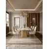 Designer Italian-Style Chair in Beige and Gold BUBBLE z boku, idealna do nowoczesnego wnętrza. Meble na zamówienie od Primavera Home.