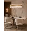 Ekskluzywne Krzesło BUBBLE – Nowoczesny Włoski Design w wyrafinowanej formie - Primavera Home ukazuje formę z boku, idealnie pasującą do aranżacji nowoczesnego wnętrza.
