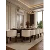 Ekskluzywne krzesło MATILDA – Nowoczesny Włoski Design w wyrafinowanej formie- Primavera Home, z bliska ukazujące detal wykończenia w eleganckim stylu.