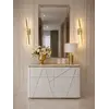 Kinkiet Kryształowy Złoty Podłużny Crystal — aranżacja wnętrza. Primavera Home.
