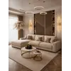 Kinkiet Kryształowy Złoty Podłużny Crystal z boku, prezentujący swoje eleganckie linie. Meble na zamówienie od Primavera Home.