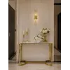 Detal wykończenia konsoli glamour, nowoczesnej, złotej białej marmur LOLA. Oferowane przez Primavera Home.