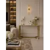 Stylizacja konsoli glamour, nowoczesnej, złotej białej marmur LOLA w eleganckim wnętrzu. Inspiracja od Primavera Home.