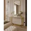 Cały zestaw z konsolą glamour, nowoczesną, złotą białą marmur LOLA. Meble na zamówienie w Primavera Home.