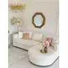 Aksamitny narożnik glamour półokrągły PARIS w świecie nowoczesnego designu. Ekspozycja w salonie od Primavera Home.