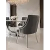 Aranżacja stołu Nowoczesny Glamour z marmurowym blatem w eleganckim salonie. Meble na zamówienie od Primavera Home.