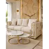 Złota Sofa Rozkładana Palace – Nowoczesna i Ekskluzywna prezentowana w showroomie, podkreślająca elegancję od Primavera Home.