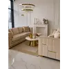 Złota Sofa Rozkładana Palace – Nowoczesna i Ekskluzywna z bliska na nogi, pokazująca detal i jakość wykonania od Primavera Home.
