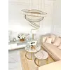 Żyrandol Kryształowy Złoty Crystal XL Trzypoziomowy w stylowej jadalni. Idealne miejsce do spotkań od Primavera Home.
