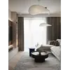 Widok z dolnej strony na designerski nowoczesny żyrandol papierowy lekki do jadalni CLOUD od Primavera Home.