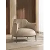 Szczegółowe ujęcie detalu wykończenia nowoczesnego wygodnego fotela luksusowego do salonu z podnóżkiem MODERN od Primavera Home.
