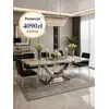 Szczegółowy widok detalu wykończenia stołu glamour, dostępnego w Primavera Home.