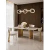 Stylowa aranżacja z wykorzystaniem stołu glamour ROKSI, idealnego do jadalni w nowoczesnym stylu, w ofercie Primavera Home.