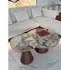 Perspektywa na stolik kawowy nowoczesny elegancki Robin S i Robin L, który doskonale wpasowuje się w trendy mebli na zamówienie od Primavera Home.