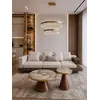 Widok z góry na stolik kawowy nowoczesny elegancki Robin S i Robin L, uwydatniający jego unikalny kształt od Primavera Home.