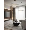Sylwetka designerskiego nowoczesnego żyrandola papierowego lekkiego do jadalni CLOUD w minimalistycznym wnętrzu od Primavera Home.