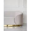 Widok dolny sofy Beżowa Glamour Aksamitna FLORENCE Złote Nogi, ukazujący elegancką konstrukcję. Detal wykończenia od Primavera Home.
