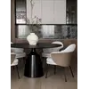 Ekskluzywne Krzesło Linea – Nowoczesne na Czarnych Nogach z widokiem tylnym, ukazujące minimalistyczny design od Primavera Home.