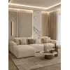 Ekskluzywny narożnik, nowoczesny, designerski, sofa narożna MODERNO z widokiem na detal szuflad. Perfekcyjne wykończenie mebli na zamówienie od Primavera Home.
