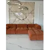 Aranżacja letnia z designerskim narożnikiem modułowym boucle NICEA w stylowym wystroju. Primavera Home.