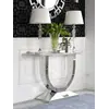 Detale nóg konsoli glamour w stylu nowoczesnym czarnym marmurowym blatem srebrna ART DECO OUTLET, ukazujące jej styl art deco. Meble na zamówienie od Primavera Home.