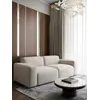 Luksusowa nowoczesna sofa rozkładana do salonu MODERNO w wersji rozłożonej. Aranżacja nowoczesnego wnętrza od Primavera Home.