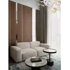 Luksusowa nowoczesna sofa rozkładana do salonu MODERNO w wersji złożonej, idealna do mniejszych przestrzeni. Meble na zamówienie od Primavera Home.